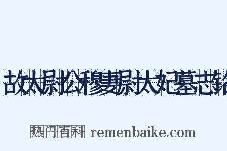 故太尉公穆妻尉太妃墓志铭是什么意思的图片